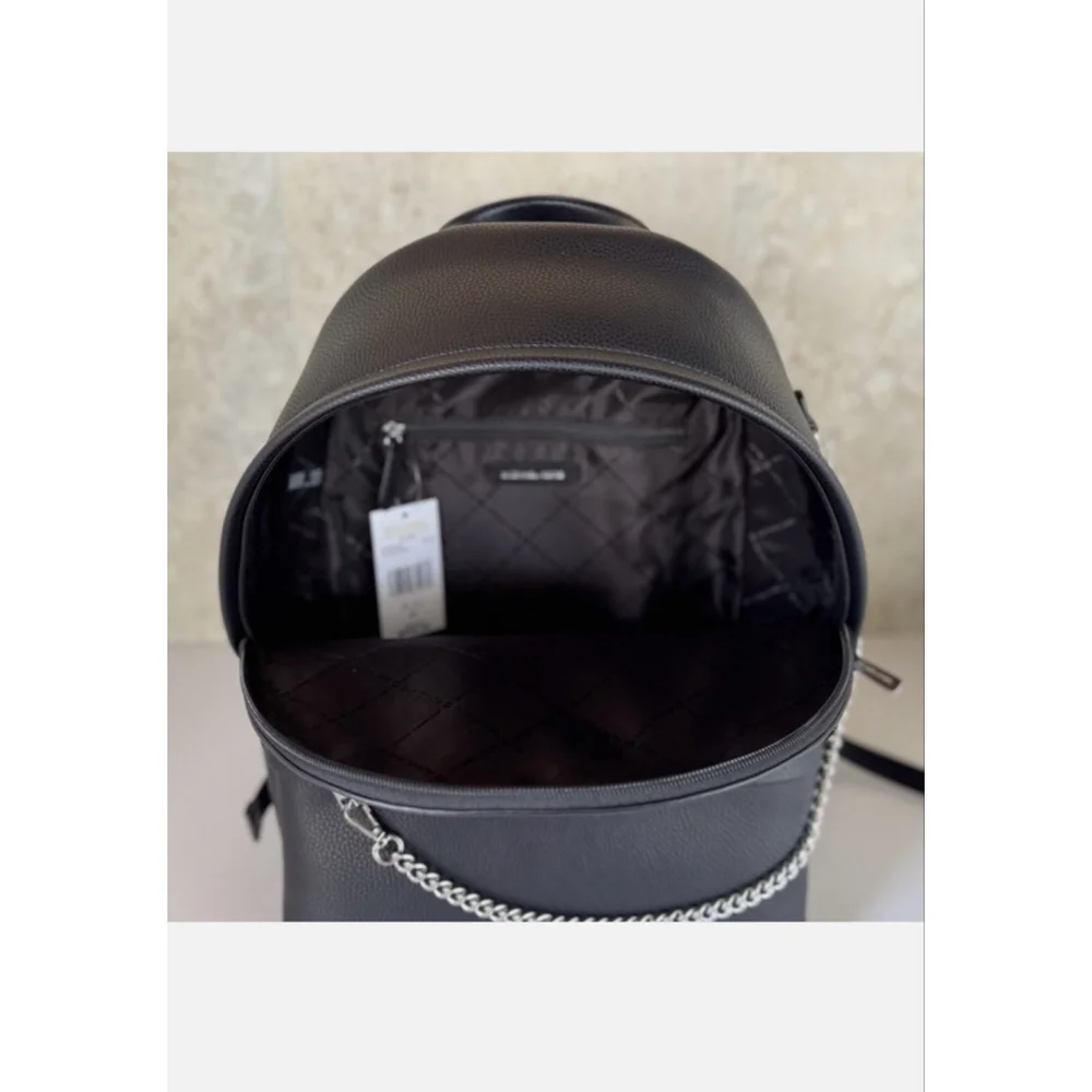 Michael Kors Slater Large Chain Leather Backpack Black - Picture 6 of 11